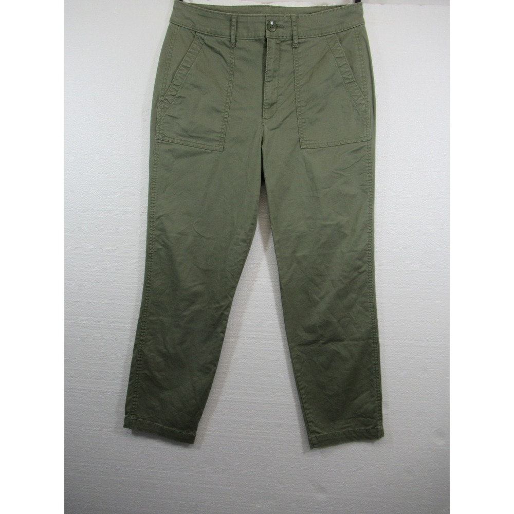 Old Navy High Rise Utility Ankle Chino Pants Women 8 Green